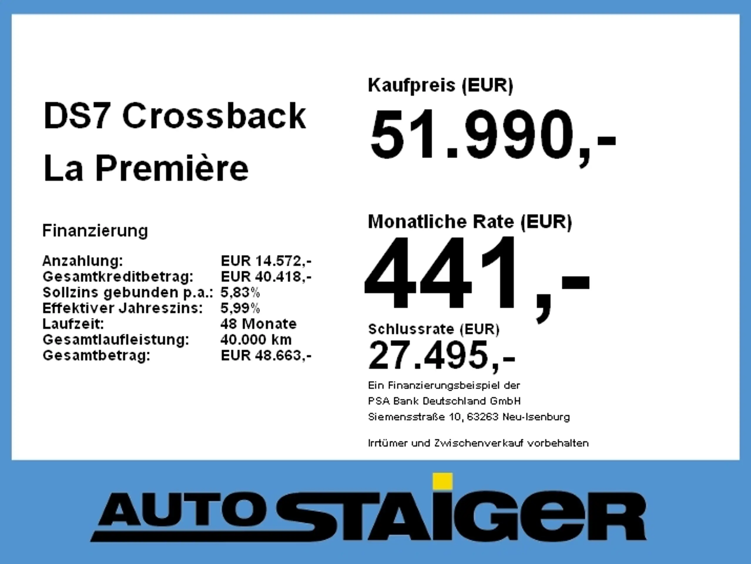 DS Automobiles - DS 7 Crossback