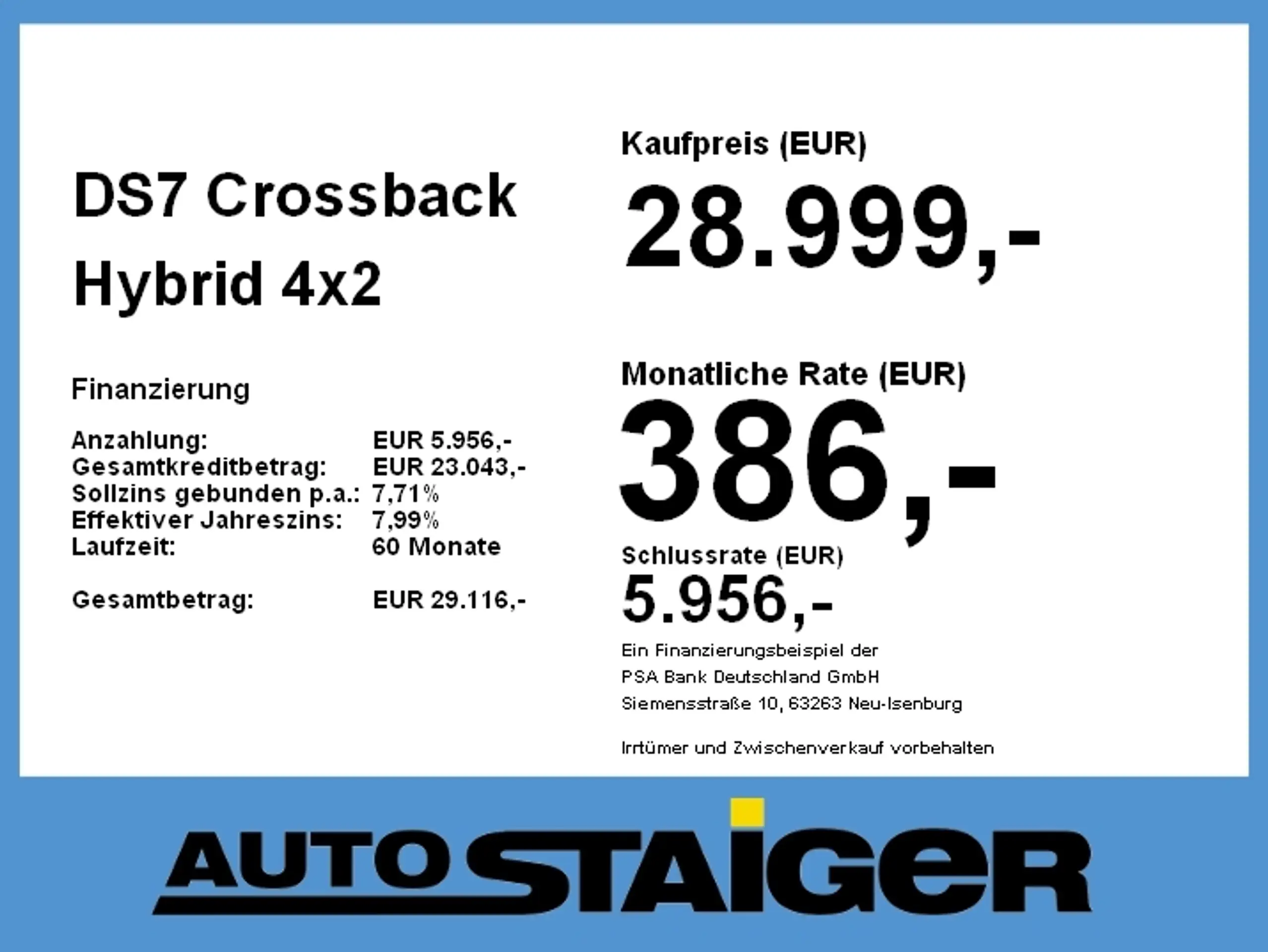 DS Automobiles - DS 7 Crossback