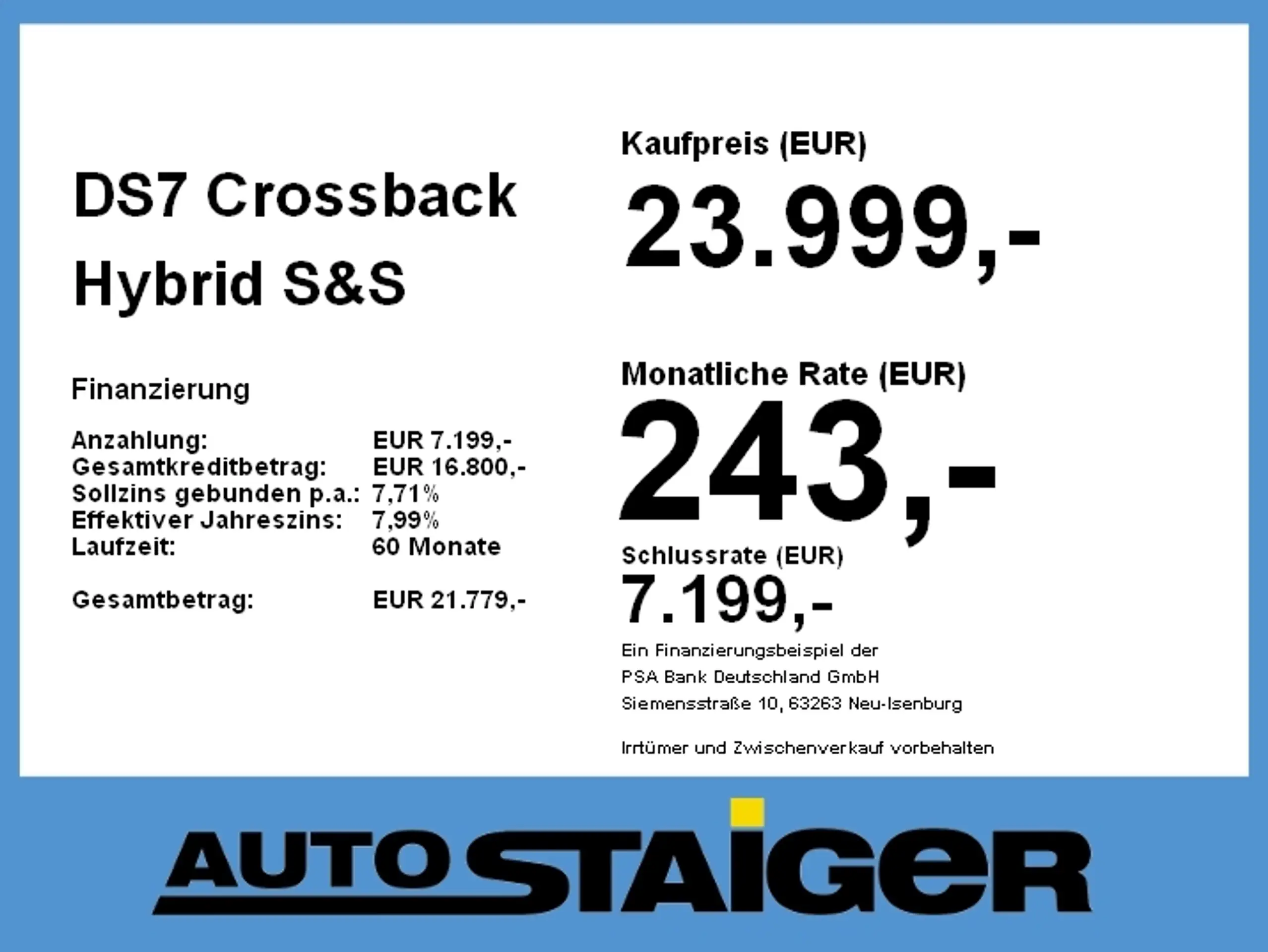 DS Automobiles - DS 7 Crossback