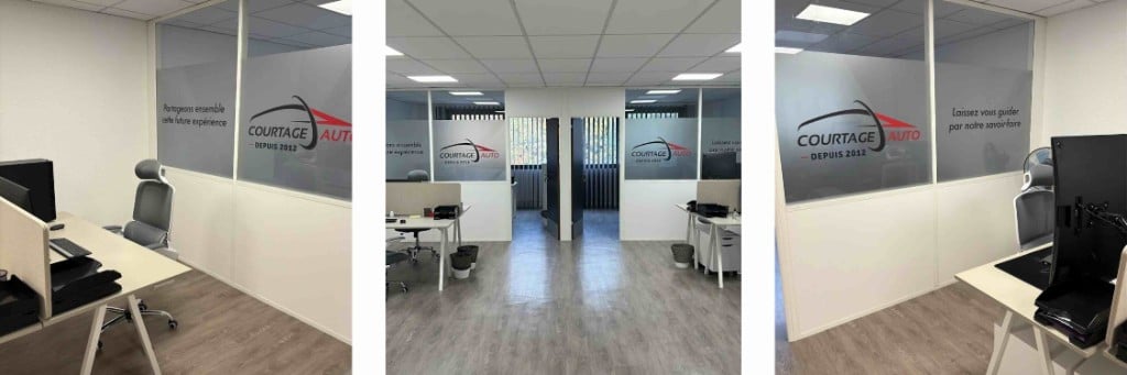 Intérieur des bureaux de l'agence Courtage Auto Paris à Montigny-le-Bretonneux, courtier automobile pour l'import de voitures
